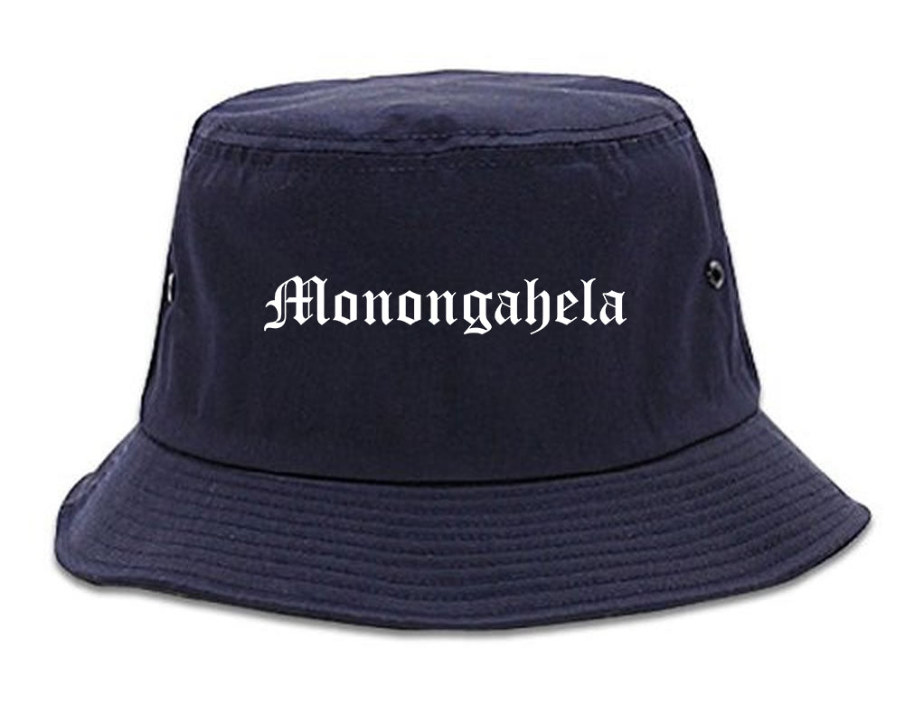Monongahela Pennsylvania PA Old English Mens Bucket Hat Navy Blue