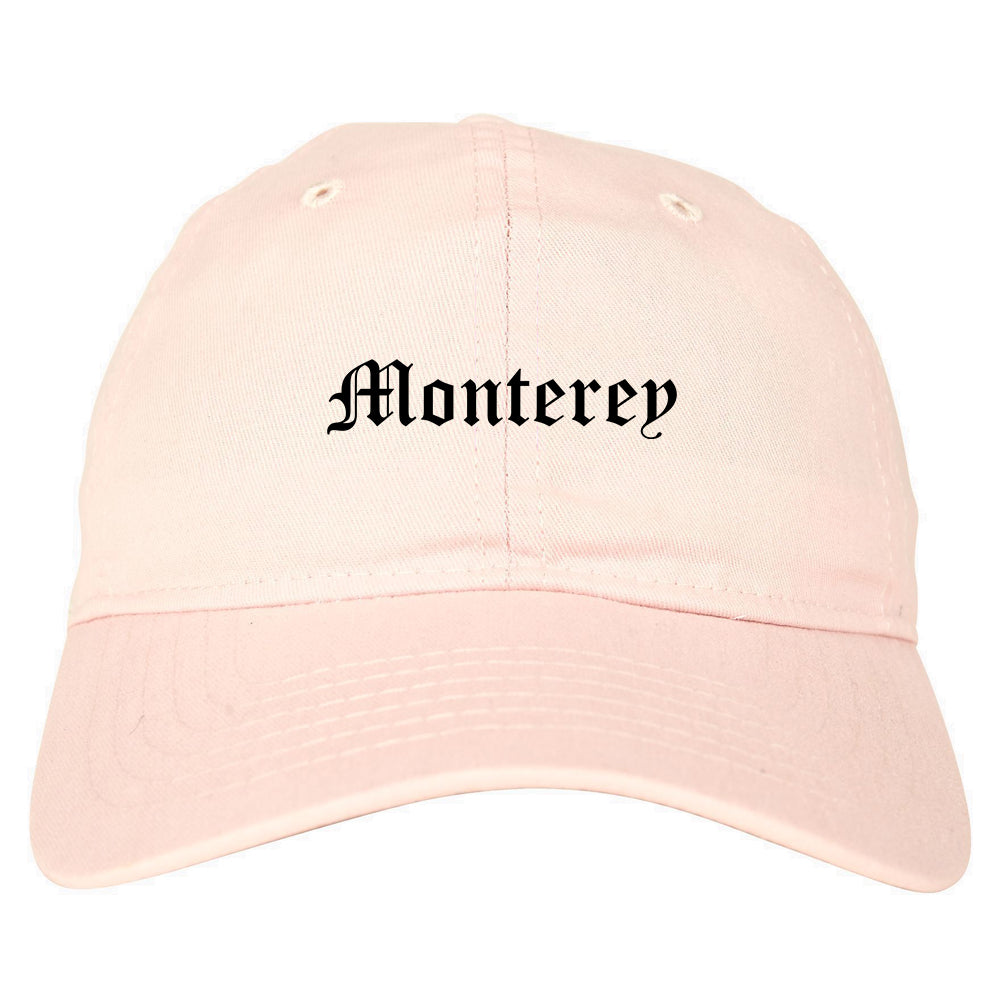 Monterey California CA Old English Mens Dad Hat Baseball Cap Pink