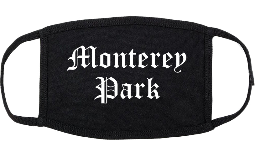 Monterey Park California CA Old English Cotton Face Mask Black
