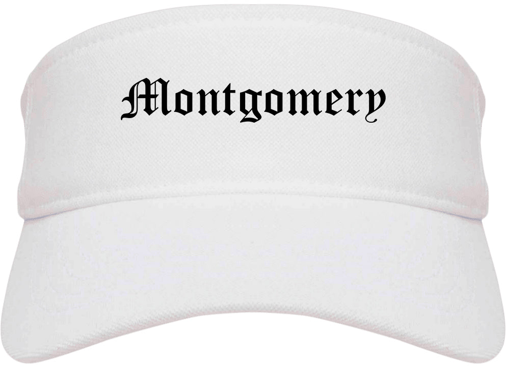 Montgomery New York NY Old English Mens Visor Cap Hat White
