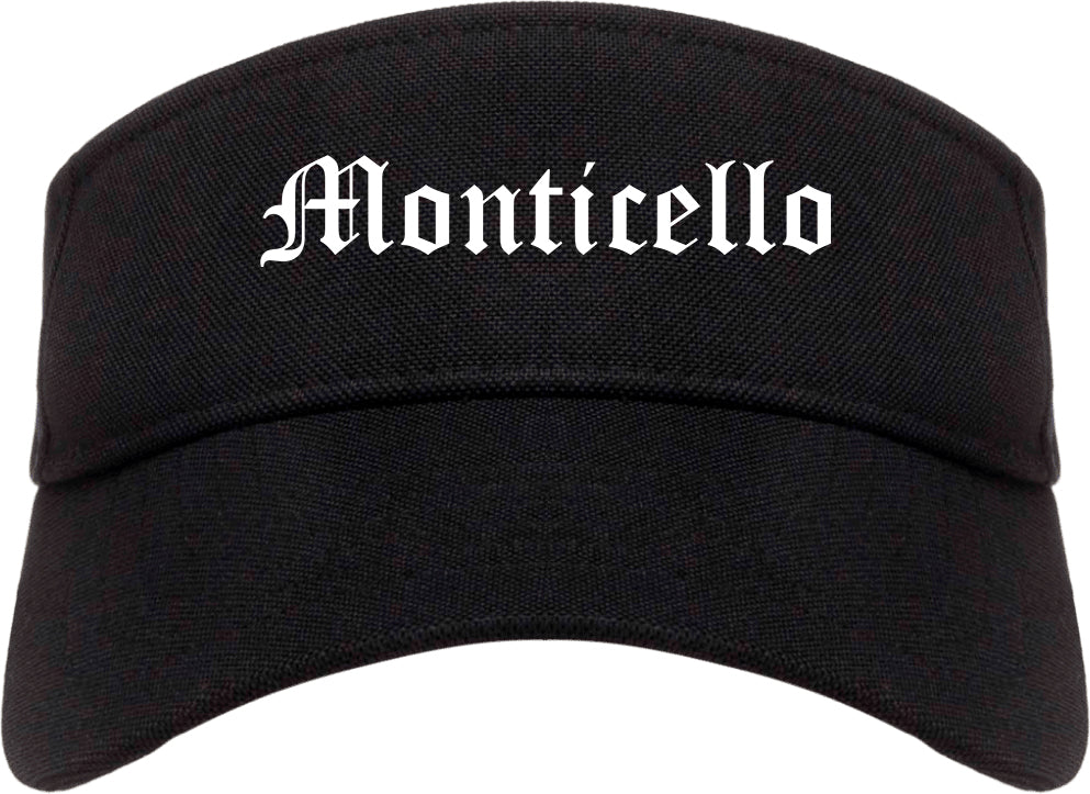 Monticello Arkansas AR Old English Mens Visor Cap Hat Black