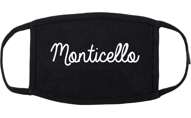Monticello Kentucky KY Script Cotton Face Mask Black