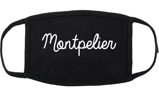 Montpelier Vermont VT Script Cotton Face Mask Black