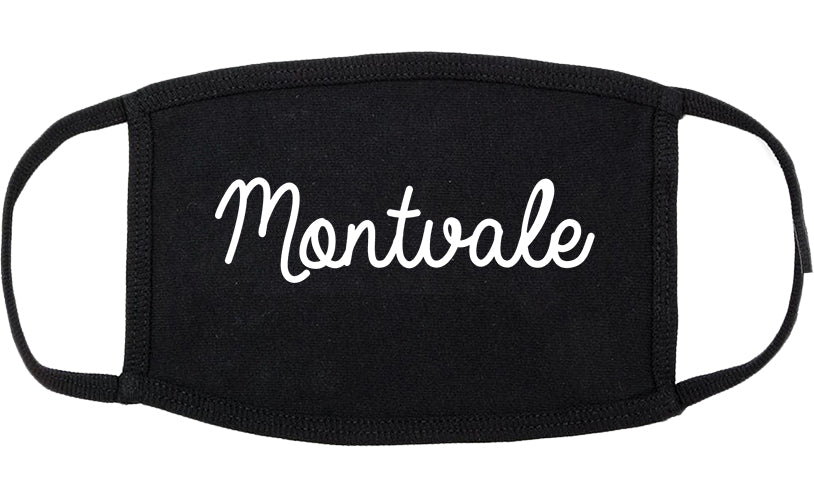 Montvale New Jersey NJ Script Cotton Face Mask Black