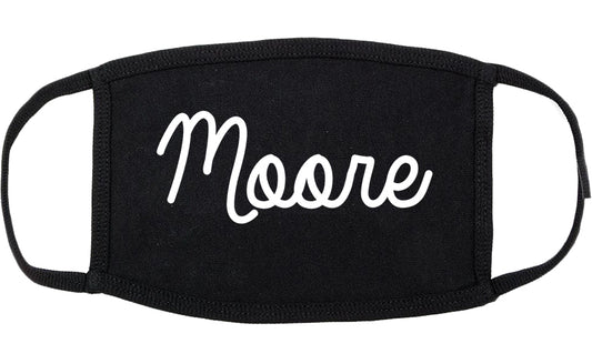 Moore Oklahoma OK Script Cotton Face Mask Black