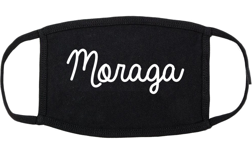 Moraga California CA Script Cotton Face Mask Black