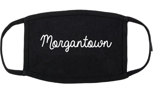 Morgantown West Virginia WV Script Cotton Face Mask Black