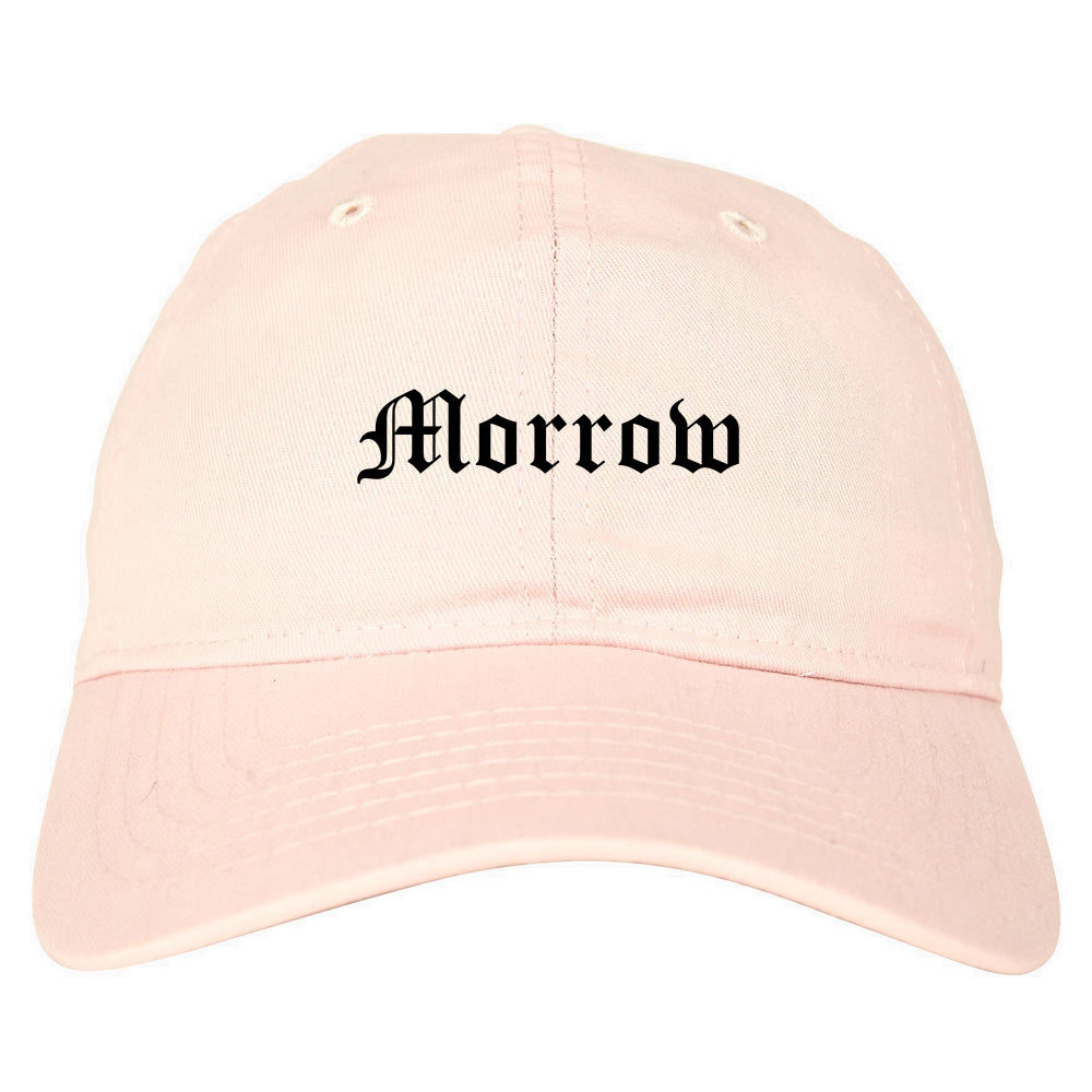 Morrow Georgia GA Old English Mens Dad Hat Baseball Cap Pink