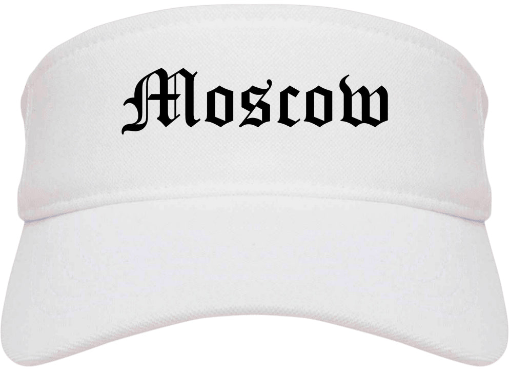 Moscow Idaho ID Old English Mens Visor Cap Hat White
