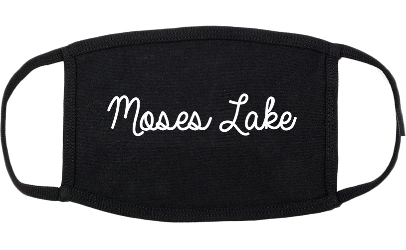 Moses Lake Washington WA Script Cotton Face Mask Black