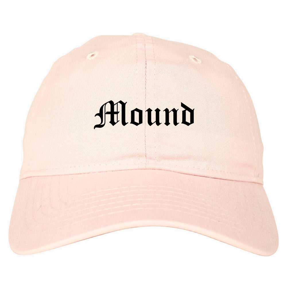 Mound Minnesota MN Old English Mens Dad Hat Baseball Cap Pink