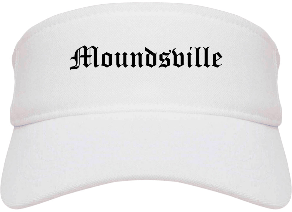 Moundsville West Virginia WV Old English Mens Visor Cap Hat White