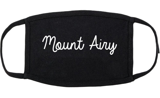 Mount Airy Maryland MD Script Cotton Face Mask Black