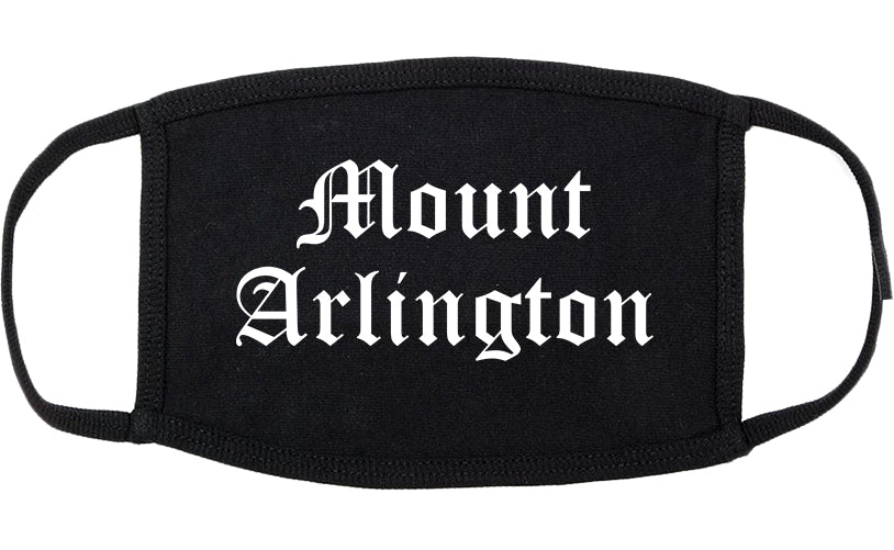 Mount Arlington New Jersey NJ Old English Cotton Face Mask Black