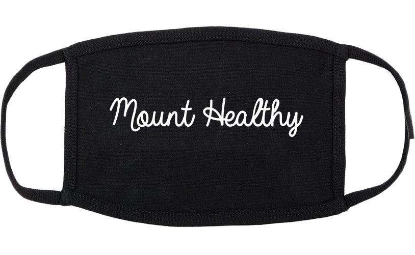 Mount Healthy Ohio OH Script Cotton Face Mask Black