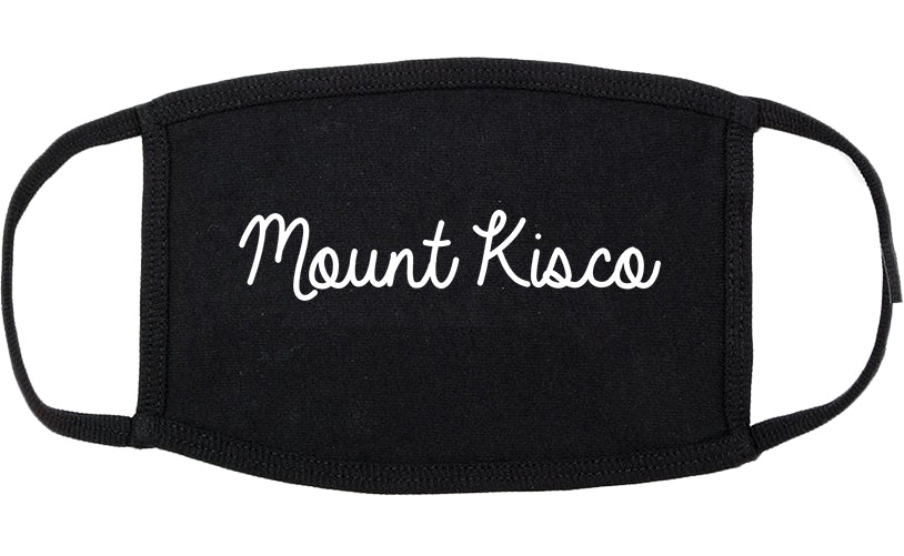 Mount Kisco New York NY Script Cotton Face Mask Black