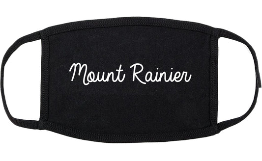 Mount Rainier Maryland MD Script Cotton Face Mask Black