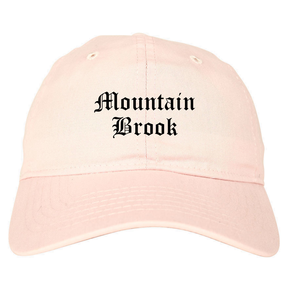 Mountain Brook Alabama AL Old English Mens Dad Hat Baseball Cap Pink