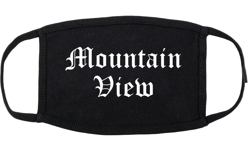 Mountain View California CA Old English Cotton Face Mask Black