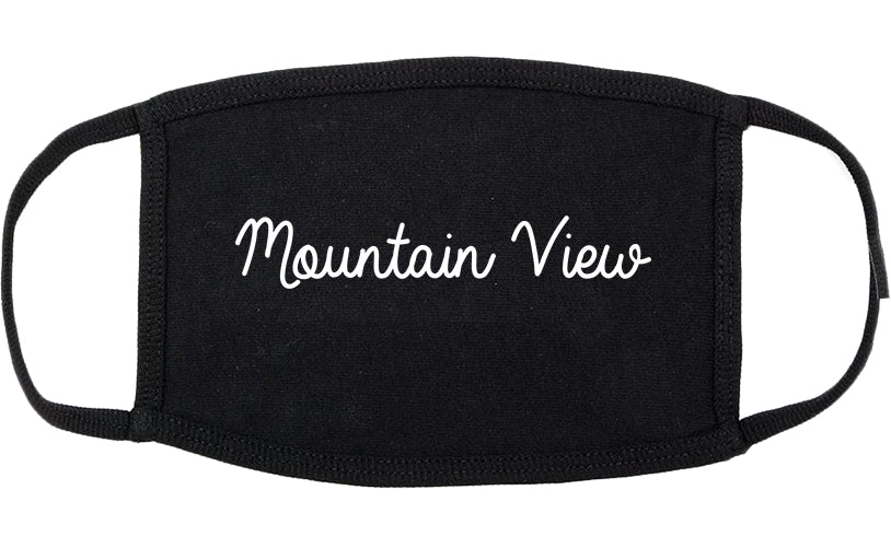 Mountain View California CA Script Cotton Face Mask Black