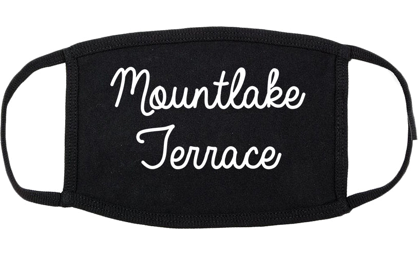 Mountlake Terrace Washington WA Script Cotton Face Mask Black
