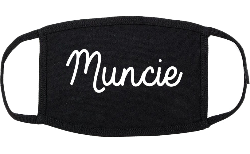 Muncie Indiana IN Script Cotton Face Mask Black