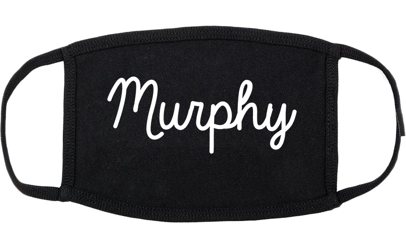 Murphy Texas TX Script Cotton Face Mask Black