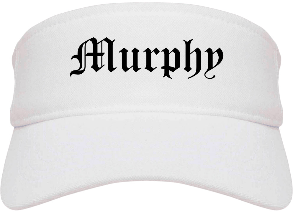 Murphy Texas TX Old English Mens Visor Cap Hat White