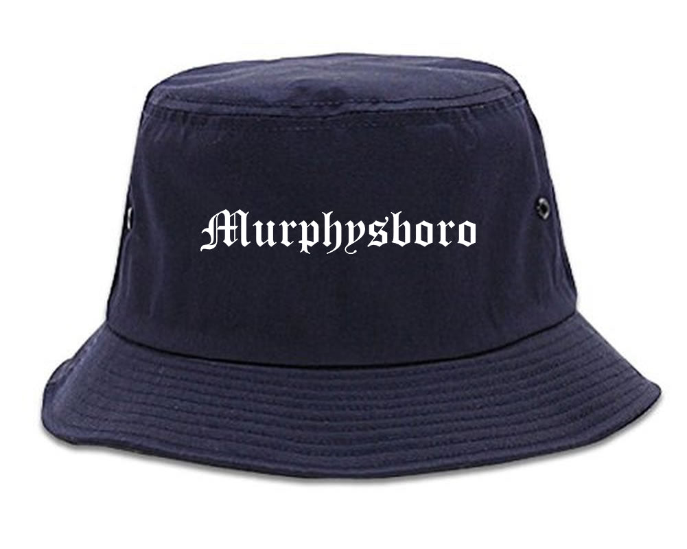 Murphysboro Illinois IL Old English Mens Bucket Hat Navy Blue