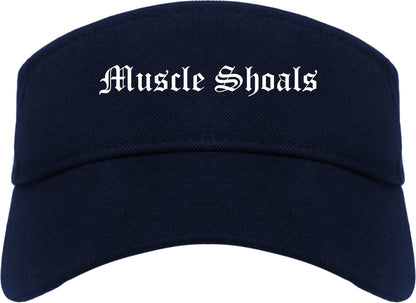 Muscle Shoals Alabama AL Old English Mens Visor Cap Hat Navy Blue