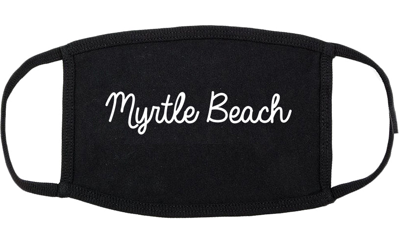 Myrtle Beach South Carolina SC Script Cotton Face Mask Black