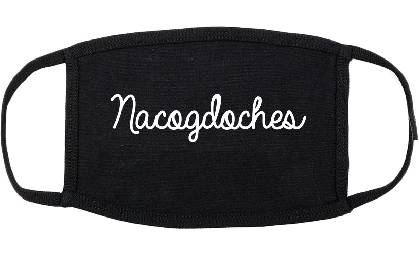 Nacogdoches Texas TX Script Cotton Face Mask Black