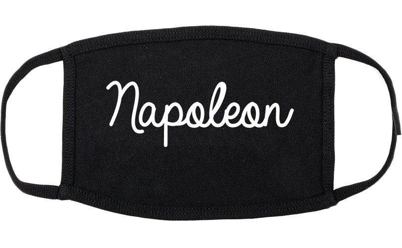 Napoleon Ohio OH Script Cotton Face Mask Black
