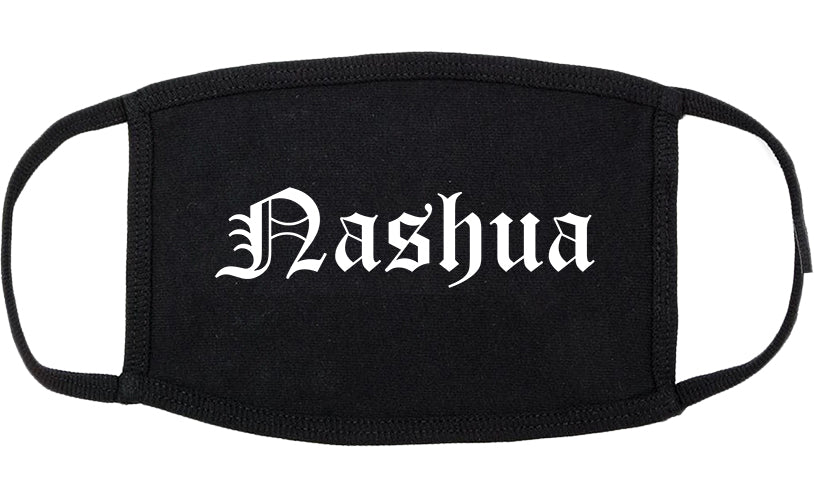 Nashua New Hampshire NH Old English Cotton Face Mask Black
