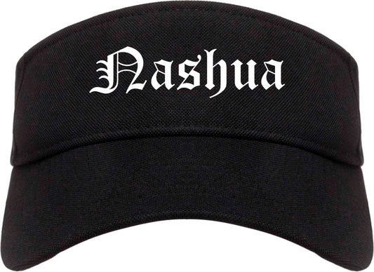 Nashua New Hampshire NH Old English Mens Visor Cap Hat Black