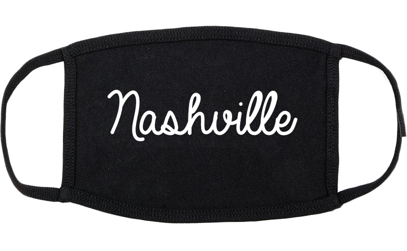 Nashville North Carolina NC Script Cotton Face Mask Black