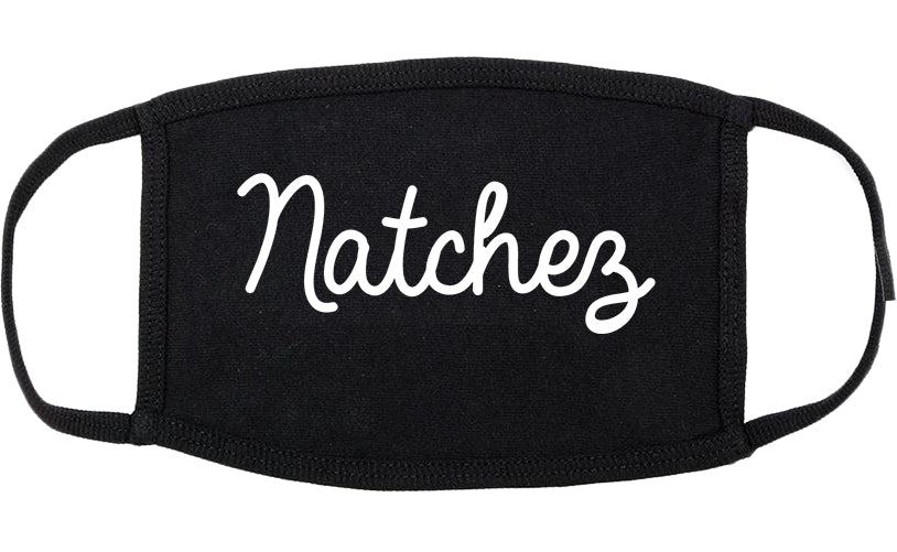 Natchez Mississippi MS Script Cotton Face Mask Black