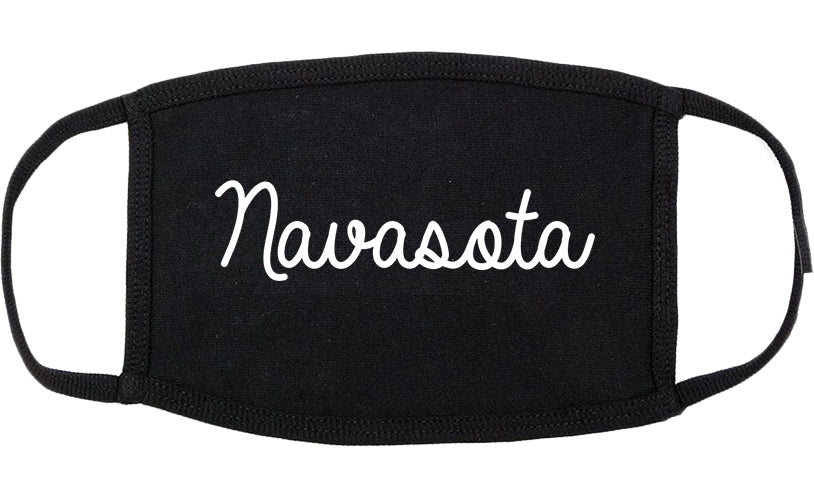 Navasota Texas TX Script Cotton Face Mask Black