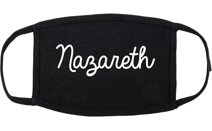 Nazareth Pennsylvania PA Script Cotton Face Mask Black