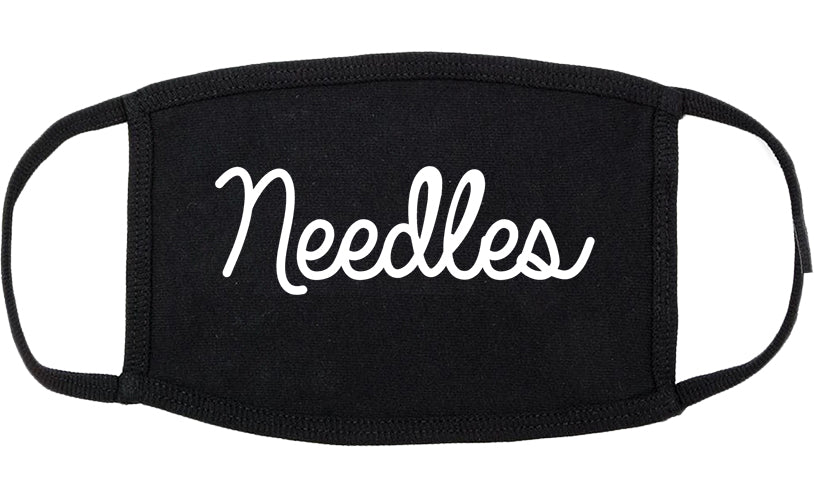 Needles California CA Script Cotton Face Mask Black