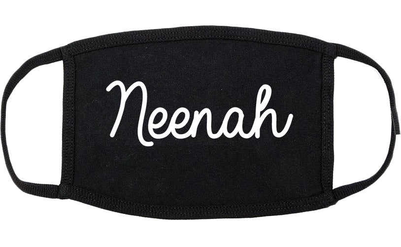 Neenah Wisconsin WI Script Cotton Face Mask Black