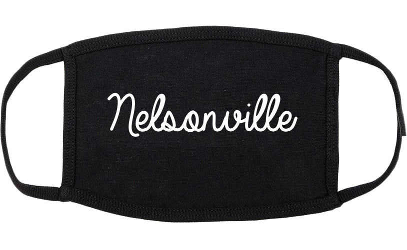 Nelsonville Ohio OH Script Cotton Face Mask Black