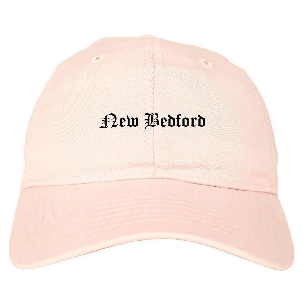 New Bedford Massachusetts MA Old English Mens Dad Hat Baseball Cap Pink