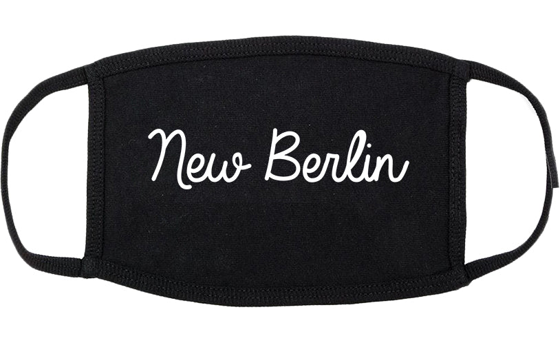 New Berlin Wisconsin WI Script Cotton Face Mask Black