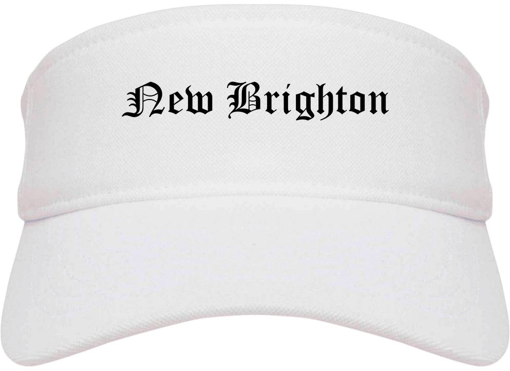 New Brighton Pennsylvania PA Old English Mens Visor Cap Hat White