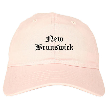 New Brunswick New Jersey NJ Old English Mens Dad Hat Baseball Cap Pink