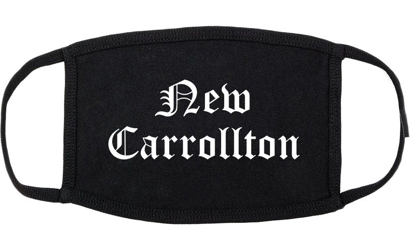 New Carrollton Maryland MD Old English Cotton Face Mask Black