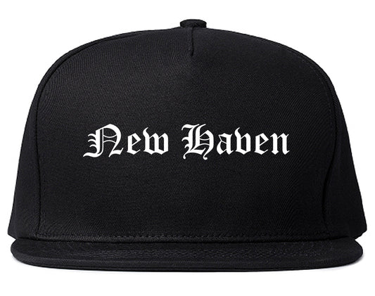 New Haven Connecticut CT Old English Mens Snapback Hat Black