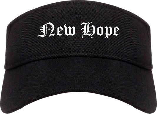 New Hope Minnesota MN Old English Mens Visor Cap Hat Black