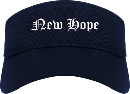 New Hope Minnesota MN Old English Mens Visor Cap Hat Navy Blue
